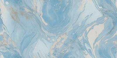The primary subject of the image is a blue and white marbled surface, which appears to be a wall or a piece of art. The setting is a room with a blue and white marbled wall, and the visual style is a close-up of the marbled surface. The colors and mood of the image are predominantly blue and white, creating a calm and serene atmosphere.