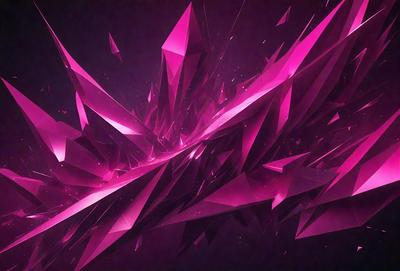 The primary subject of the image is a pink and purple geometric pattern. The setting is a dark background, which contrasts with the vibrant colors of the pattern. The visual style is a digital art or illustration, as the pattern appears to be a digital creation. The dominant colors are pink and purple, creating a lively and energetic atmosphere.