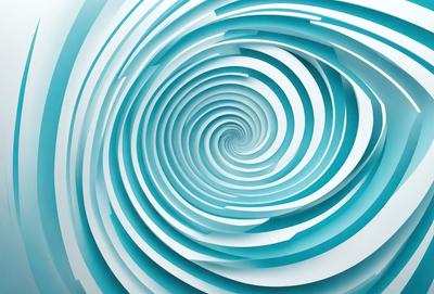 The primary subject of the image is a spiral pattern, which is the main object, scene, or focus of the image. The spiral pattern is set against a blue background, creating a visually striking contrast. The spiral pattern is depicted in a digital art style, giving it a modern and dynamic appearance. The overall atmosphere of the image is vibrant and engaging, with the blue color evoking a sense of calmness and tranquility.