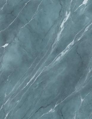 The primary subject of the image is a marble-like surface with a blue and white color scheme. The setting is a room with a blue wall, and the visual style appears to be a photo of the marble surface. The colors and mood of the image are predominantly blue and white, creating a calm and elegant atmosphere.