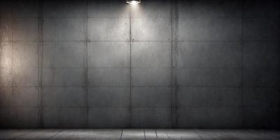The primary subject of the image is a large, empty room with a cement wall. The setting is a concrete wall, and the visual style is a photo. The room appears to be a large, empty space with a concrete wall, and the colors and mood are neutral and somewhat dull.