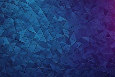 The primary subject of the image is a blue and white geometric pattern. The setting is a blue background, and the visual style appears to be a digital art or illustration. The dominant colors are blue and white, creating a calm and soothing atmosphere.
