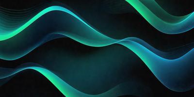 The primary subject of the image is a blue wave pattern, which is the main object, scene, or focus of the image. The setting or background is a dark, black surface, which contrasts with the blue wave pattern. The visual style of the image is digital art, as it is a digital representation of a wave pattern. The dominant colors in the image are blue and black, creating a calm and serene atmosphere.