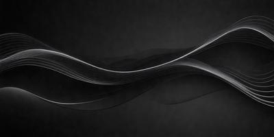 The primary subject of the image is a black background with a white line. The setting is a dark room, and the visual style is a digital art or illustration. The colors are predominantly black and white, creating a mood of simplicity and elegance.