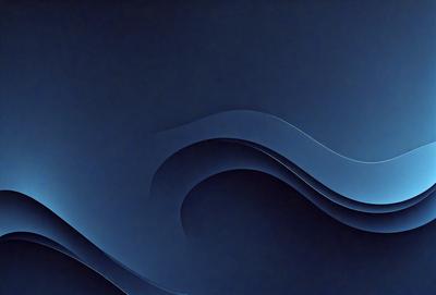 The primary subject of the image is a blue ocean with waves. The setting is a dark blue background, which creates a dramatic and moody atmosphere. The visual style is a digital art or illustration, as the waves are depicted in a detailed and artistic manner. The colors and mood of the image are predominantly dark and mysterious, with the blue ocean and waves as the main focus.