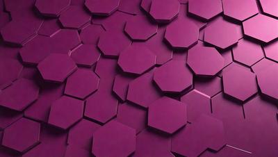 The primary subject of the image is a purple wall with a pattern of hexagons. The setting is a room with a purple wall, and the visual style is a close-up of the wall. The dominant colors are purple and pink, creating a warm and inviting atmosphere.