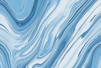 The primary subject of the image is a blue and white swirling pattern, which appears to be a painting or a digital artwork. The setting is a blue and white background, which complements the swirling pattern. The visual style is a combination of painting and digital art, creating a unique and eye-catching design. The colors and mood of the image are predominantly blue and white, giving it a calming and serene atmosphere.