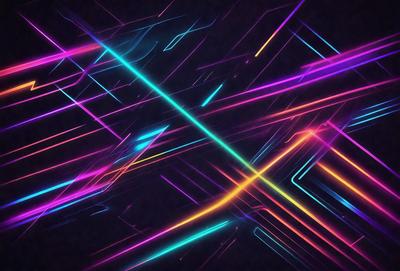 The primary subject of the image is a colorful, abstract pattern made up of various shapes and lines. The setting is a dark background, which contrasts with the vibrant colors of the pattern. The visual style is a combination of digital art and illustration, creating a unique and eye-catching design. The dominant colors are a mix of pink, blue, and green, giving the pattern a lively and energetic atmosphere.