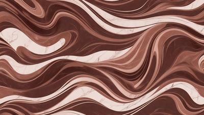 The primary subject of the image is a marble patterned wallpaper with a brown and white color scheme. The setting is a room with a marble wall, and the visual style is a close-up of the wallpaper. The colors and mood of the image are warm and elegant, creating a sophisticated and luxurious atmosphere.