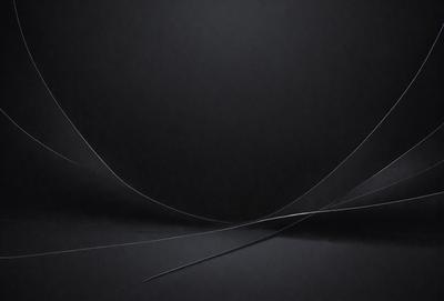The primary subject of the image is a black background with a white line or a white circle. The setting is a dark room, and the visual style appears to be a digital art or illustration. The dominant colors are black and white, creating a mood of simplicity and contrast.