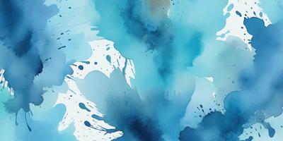 The primary subject of the image is a blue and white painting of a mountain. The setting is a blue and white background, which complements the painting. The visual style is a watercolor painting, giving it a unique and artistic appearance. The dominant colors are blue and white, creating a serene and calming atmosphere.