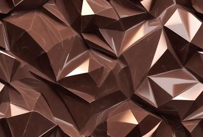The primary subject of the image is a close-up of a chocolate-colored surface, possibly a marble or stone texture. The setting appears to be a patterned or textured surface, possibly a wall or a piece of art. The visual style of the image is a close-up, which emphasizes the details of the chocolate-colored surface. The colors and mood of the image are predominantly brown and earthy, creating a warm and inviting atmosphere.