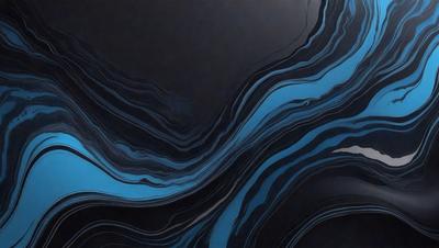 The primary subject of the image is a blue and black swirling pattern, which appears to be a digital art or illustration. The setting is a dark background, and the visual style is a combination of digital art and illustration. The dominant colors are blue and black, creating a moody and dramatic atmosphere.