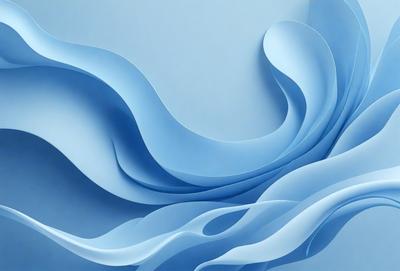 The primary subject of the image is a blue and white wave, which is the main focus of the scene. The wave is depicted in a digital art style, giving it a modern and visually appealing appearance. The setting is a blue background, which complements the colors of the wave and adds to the overall atmosphere of the image. The colors and mood of the image are predominantly blue and white, creating a sense of calmness and tranquility.