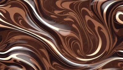 The primary subject of the image is a close-up of a brown and white marbled pattern. The setting is a wooden table, and the visual style appears to be a photo. The dominant colors are brown and white, creating a warm and earthy atmosphere.