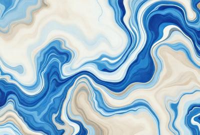 The primary subject of the image is a blue and white swirling pattern, which appears to be a digital art or illustration. The setting is a blue and white background, creating a visually striking contrast. The visual style is a combination of digital art and illustration, giving the image a unique and artistic appearance. The dominant colors are blue and white, creating a calming and soothing atmosphere.