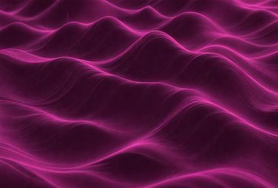The image features a purple, pink, and white wave pattern, which appears to be a digital art or illustration. The primary subject is the wave pattern, which is the main focus of the image. The setting is a purple background, which complements the wave pattern. The visual style is a combination of digital art and illustration, creating a unique and eye-catching design. The colors and mood of the image are predominantly purple and pink, giving it a calming and soothing atmosphere.