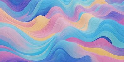 The primary subject of the image is a colorful, abstract painting featuring a mix of blue, yellow, pink, and orange colors. The painting is displayed on a wall, creating a vibrant and lively atmosphere. The visual style of the painting suggests that it is a digital art or illustration, rather than a photo or traditional painting. The colors and mood of the painting evoke a sense of energy and creativity, making it an eye-catching and engaging piece of art.