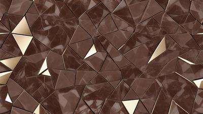 The primary subject of the image is a brown marble tile with a gold pattern. The setting is a wall, and the visual style is a close-up of the tile. The colors and mood of the image are warm and earthy, with the gold pattern adding a touch of luxury.