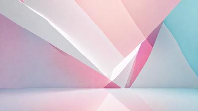 The primary subject of the image is a white wall with a pink and blue gradient. The setting is a room with a white background. The visual style is a digital art or illustration, creating a unique and colorful pattern. The dominant colors are white, pink, and blue, giving the image a vibrant and lively atmosphere.