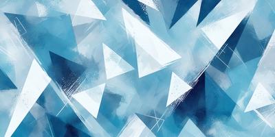 The primary subject of the image is a blue and white geometric pattern, which appears to be a digital art or illustration. The setting is a blue background, and the visual style is a combination of digital art and illustration. The dominant colors are blue and white, creating a calm and soothing atmosphere.