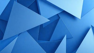 The primary subject of the image is a blue geometric pattern, which is the main focus of the image. The setting is a blue background, and the visual style is a digital art or illustration. The dominant colors are blue and white, creating a calm and soothing atmosphere.