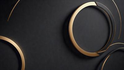 The primary subject of the image is a gold ring, which is the main object, scene, or focus of the image. The ring is mounted on a black background, creating a striking contrast between the gold and the dark color. The visual style of the image is a close-up of the ring, showcasing its details and texture. The colors and mood of the image are predominantly dark, with the gold ring being the only bright and shiny element in the scene.