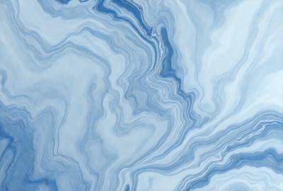 The primary subject of the image is a blue and white patterned surface, which appears to be a painting or a digital artwork. The setting is a blue and white ocean, creating a serene and calming atmosphere. The visual style is a combination of painting and digital art, giving the image a unique and artistic appearance. The dominant colors are blue and white, which contribute to the overall mood of the scene.