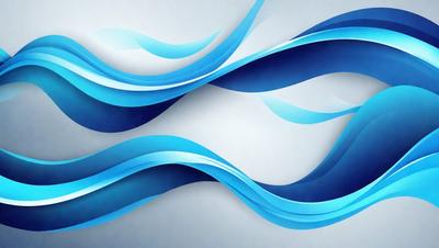 The primary subject of the image is a blue wave or water flow, which is the main focus of the image. The setting is a white background, which provides a clean and minimalistic environment for the wave. The visual style is a digital art or illustration, as the wave is depicted in a detailed and artistic manner. The dominant colors are blue and white, creating a calm and serene atmosphere.
