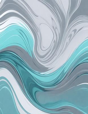The primary subject of the image is a blue and white wave pattern. The setting is a gray background, which creates a contrast with the wave pattern. The visual style is a digital art or illustration, as the wave pattern appears to be a digital creation. The dominant colors are blue and white, giving the image a calm and serene atmosphere.