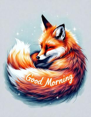 The primary subject of the image is a fox, which is depicted in a colorful and artistic manner. The fox is lying down, possibly sleeping, and is surrounded by a beautiful and vibrant background. The visual style of the image is a combination of digital art and illustration, creating a unique and eye-catching scene. The colors and mood of the image are lively and cheerful, with the fox being the central focus of the composition.