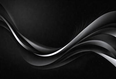 The primary subject of the image is a black and white design, which appears to be a digital art or illustration. The setting is a black background, and the visual style is a combination of patterns and textures. The dominant colors are black and white, creating a bold and striking appearance. The overall atmosphere of the image is modern and artistic.