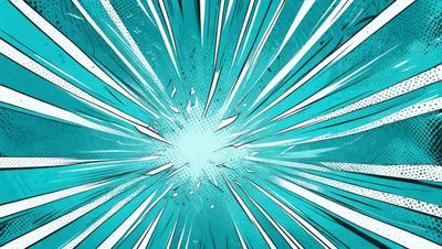 The primary subject of the image is a bright blue explosion, which appears to be a digital art or illustration. The setting is a blue background, and the visual style is a mix of digital art and comic book-like elements. The colors and mood of the image are predominantly blue, creating a vibrant and energetic atmosphere.
