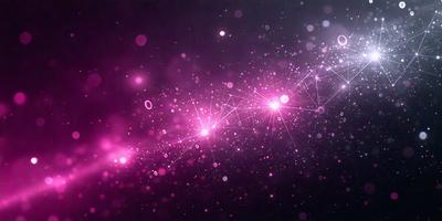 The primary subject of the image is a brightly colored, pink and purple nebula. The setting is a dark, starry background, which contrasts with the vibrant colors of the nebula. The visual style is a combination of digital art and illustration, creating a unique and captivating scene. The dominant colors of the image are pink and purple, giving it a warm and inviting atmosphere.