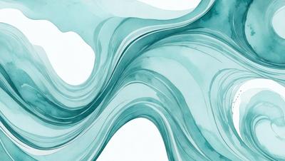 The primary subject of the image is a blue and white water-like pattern, which appears to be a digital art or illustration. The setting is a white background, and the visual style is a combination of digital art and illustration. The dominant colors are blue and white, creating a calm and soothing atmosphere.