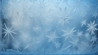 The primary subject of the image is a blue background with a pattern of white stars. The setting appears to be a winter scene, possibly a frozen lake or a snowy landscape. The visual style of the image is a combination of digital art and illustration, creating a unique and captivating design. The dominant colors in the image are blue and white, giving it a calm and serene atmosphere.