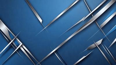 The primary subject of the image is a blue background with a pattern of silver lines. The setting is a dark blue background, and the visual style appears to be a digital art or illustration. The colors and mood of the image are predominantly dark and moody, with the blue background and silver lines creating a striking contrast.