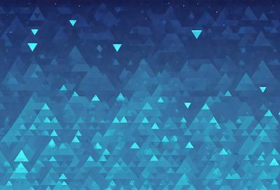 The primary subject of the image is a blue and white geometric pattern. The setting is a blue background, and the visual style is digital art. The dominant colors are blue and white, creating a calm and soothing atmosphere.