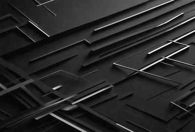 The primary subject of the image is a black and white pattern, which appears to be a digital art or illustration. The setting is a black background, and the visual style is a combination of digital art and drawing. The colors and mood of the image are predominantly black and white, creating a stark and minimalist atmosphere.