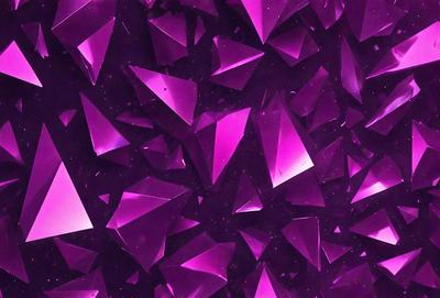 The primary subject of the image is a purple background with a pattern of triangles. The setting is a space with a purple background, and the visual style is a digital art or illustration. The dominant colors are purple and pink, creating a calm and soothing atmosphere.
