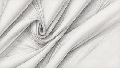 The primary subject of the image is a white sheet of paper with a drawing of a curved, swirling pattern. The setting is a white background, and the visual style appears to be a combination of drawing and digital art. The colors and mood of the image are predominantly white, creating a clean and minimalist atmosphere.