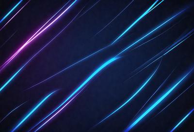 The primary subject of the image is a blue and purple light pattern, which appears to be a digital art or illustration. The setting is a dark background, which contrasts with the bright colors of the light pattern. The visual style suggests that the image is a creative and artistic representation of light, rather than a photo or a real-life scene. The dominant colors of the image are blue and purple, creating a calming and serene atmosphere.