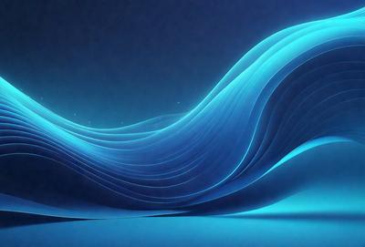 The primary subject of the image is a blue wave or ripple pattern. The setting is a blue background, which creates a visually striking contrast with the wave pattern. The visual style is a digital art or illustration, as the wave pattern appears to be a digital creation. The dominant colors are blue and white, giving the image a calm and serene atmosphere.