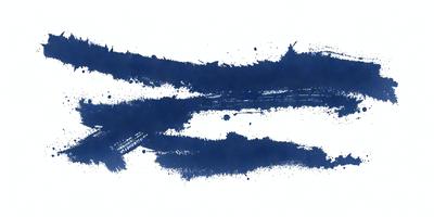 The primary subject of the image is a blue paint splatter, which is the main object, scene, or focus of the image. The setting is a white background, and the visual style is a close-up of the blue paint splatter. The colors and mood of the image are predominantly blue, with a slightly muted and artistic atmosphere.