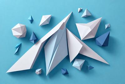 The primary subject of the image is a blue background with a variety of white and blue paper airplanes. The paper airplanes are scattered across the background, creating a visually interesting and dynamic scene. The visual style of the image is a combination of digital art and illustration, as the paper airplanes are carefully crafted and placed on the blue surface. The colors and mood of the image are predominantly blue and white, giving it a calm and soothing atmosphere.