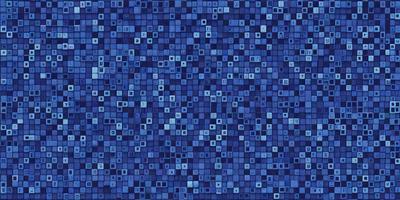 The primary subject of the image is a blue, pixelated background with a pattern of blue squares. The setting is a digital artwork, and the visual style is a combination of a photo and a digital illustration. The colors and mood of the image are predominantly blue, creating a calm and serene atmosphere.