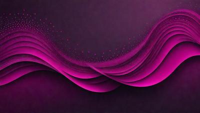The primary subject of the image is a purple wave, which is the main object, scene, or focus of the image. The setting or background is a dark purple surface, which adds to the overall atmosphere. The visual style of the image is digital art, as it is a digital illustration of a wave. The dominant colors in the image are purple and pink, creating a vibrant and lively mood.