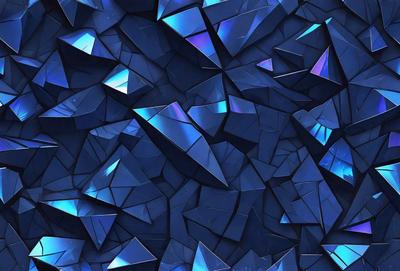 The primary subject of the image is a blue and purple patterned background. The setting is a blue and purple patterned wall, which creates a visually striking and unique environment. The visual style of the image is a combination of digital art and illustration, as it features a complex and intricate design. The colors and mood of the image are predominantly blue and purple, giving it a calm and serene atmosphere.