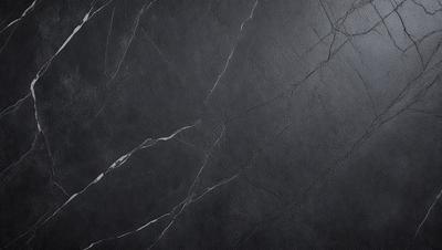 The primary subject of the image is a black marble countertop. The setting is a dark room, and the visual style is a close-up of the marble countertop. The countertop appears to be a dark grey color, giving it a sophisticated and elegant appearance.