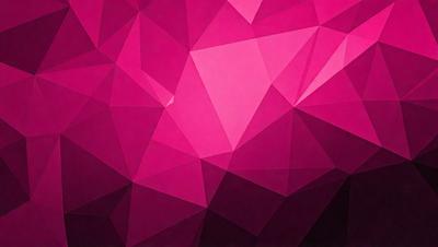 The primary subject of the image is a pink and purple geometric pattern. The setting is a wall, and the visual style is a combination of digital art and illustration. The dominant colors are pink and purple, creating a warm and vibrant atmosphere.